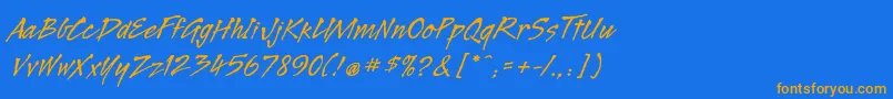 Legaultstd Font – Orange Fonts on Blue Background