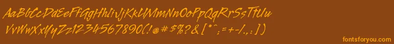 Legaultstd Font – Orange Fonts on Brown Background