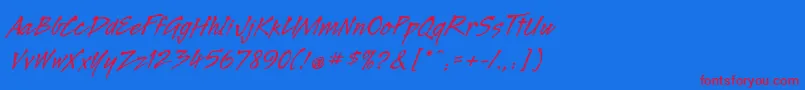 Legaultstd Font – Red Fonts on Blue Background