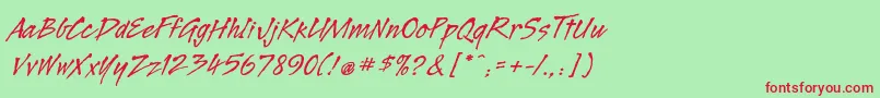 Legaultstd Font – Red Fonts on Green Background