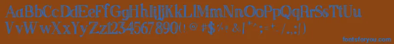 SketchSerif Font – Blue Fonts on Brown Background