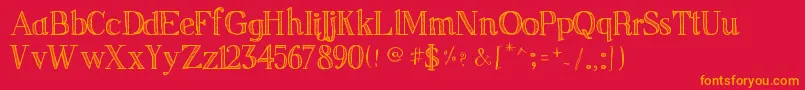 Fonte SketchSerif – fontes laranjas em um fundo vermelho