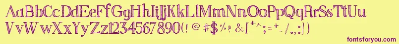 SketchSerif Font – Purple Fonts on Yellow Background