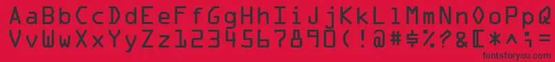 OcraMedium Font – Black Fonts on Red Background