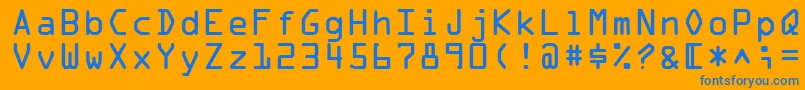 OcraMedium Font – Blue Fonts on Orange Background