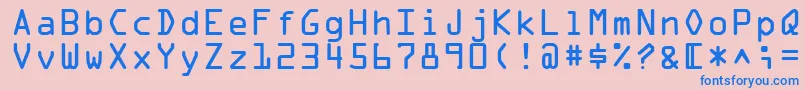 OcraMedium Font – Blue Fonts on Pink Background