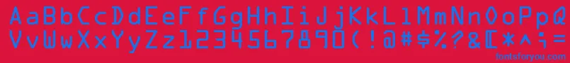 OcraMedium Font – Blue Fonts on Red Background