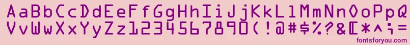 フォントOcraMedium – ピンクの背景に紫のフォント