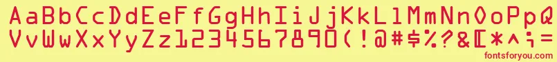 OcraMedium Font – Red Fonts on Yellow Background
