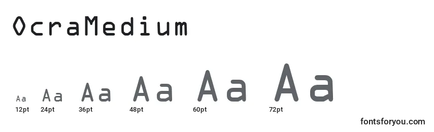 Размеры шрифта OcraMedium