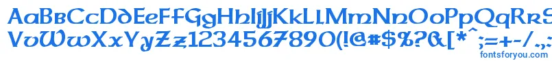 フォントDalelandsUncialBold – 白い背景に青い文字