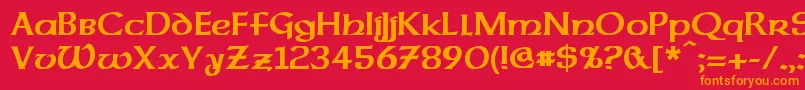 フォントDalelandsUncialBold – 赤い背景にオレンジの文字