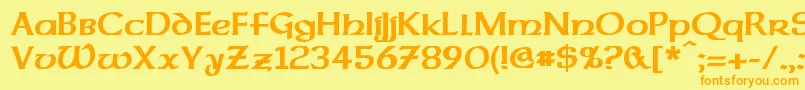 DalelandsUncialBold Font – Orange Fonts on Yellow Background