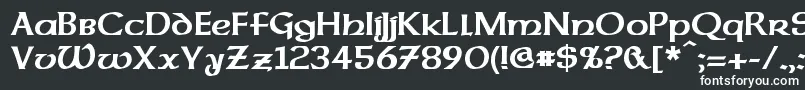 DalelandsUncialBold-fontti – valkoiset fontit mustalla taustalla