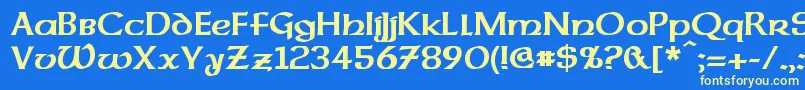 DalelandsUncialBold Font – Yellow Fonts on Blue Background