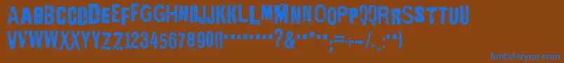 Шрифт EdGeinYnnocent – синие шрифты на коричневом фоне