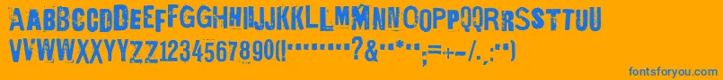 EdGeinYnnocent Font – Blue Fonts on Orange Background