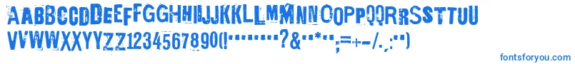 EdGeinYnnocent-Schriftart – Blaue Schriften auf weißem Hintergrund