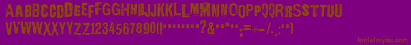 EdGeinYnnocent-fontti – ruskeat fontit violetilla taustalla