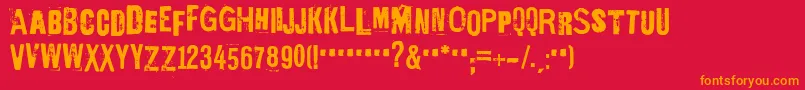 EdGeinYnnocent Font – Orange Fonts on Red Background