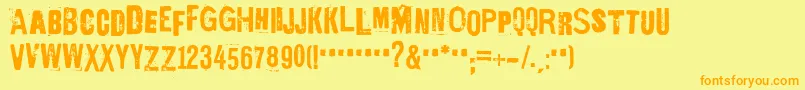 EdGeinYnnocent Font – Orange Fonts on Yellow Background
