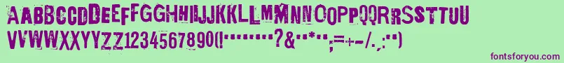 Шрифт EdGeinYnnocent – фиолетовые шрифты на зелёном фоне