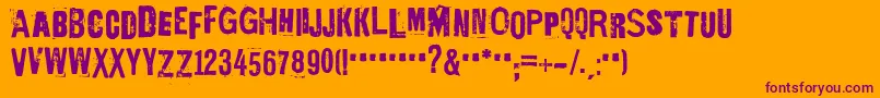EdGeinYnnocent-fontti – violetit fontit oranssilla taustalla