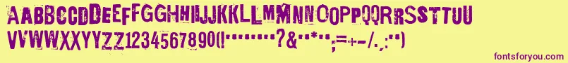 EdGeinYnnocent-fontti – violetit fontit keltaisella taustalla