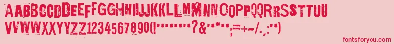 EdGeinYnnocent Font – Red Fonts on Pink Background