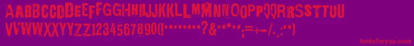 Шрифт EdGeinYnnocent – красные шрифты на фиолетовом фоне