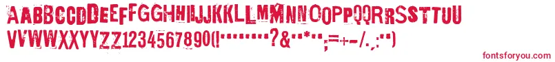 EdGeinYnnocent-fontti – punaiset fontit valkoisella taustalla