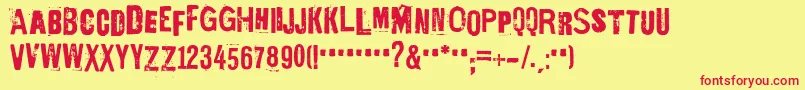 EdGeinYnnocent Font – Red Fonts on Yellow Background