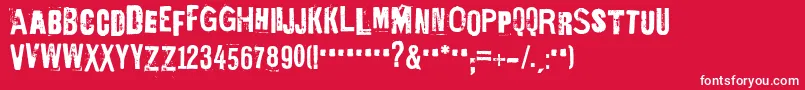 EdGeinYnnocent-fontti – valkoiset fontit punaisella taustalla