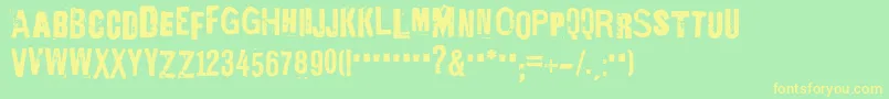 EdGeinYnnocent-fontti – keltaiset fontit vihreällä taustalla