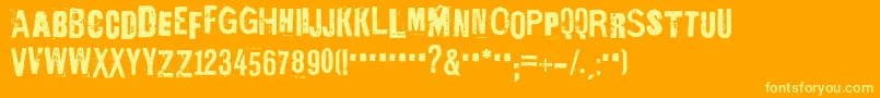 EdGeinYnnocent-Schriftart – Gelbe Schriften auf orangefarbenem Hintergrund