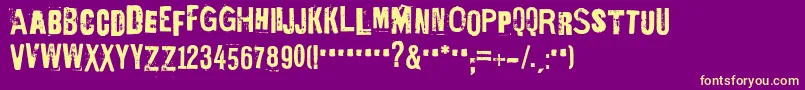 Шрифт EdGeinYnnocent – жёлтые шрифты на фиолетовом фоне