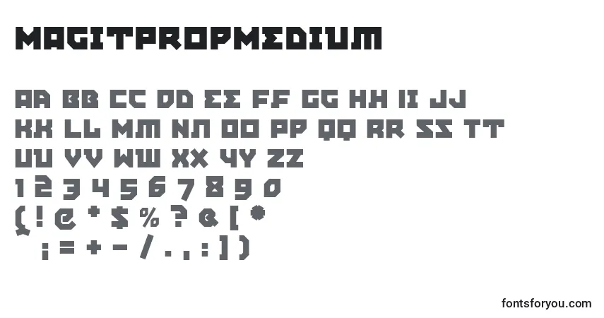 Fuente MAgitPropMedium - alfabeto, números, caracteres especiales