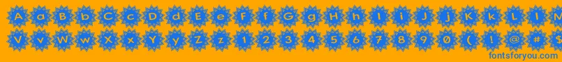 StargitVer2-Schriftart – Blaue Schriften auf orangefarbenem Hintergrund