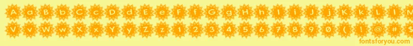 StargitVer2 Font – Orange Fonts on Yellow Background