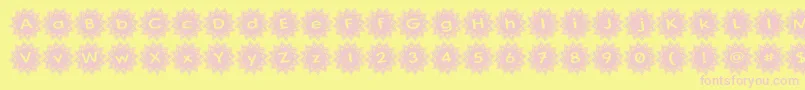 StargitVer2-Schriftart – Rosa Schriften auf gelbem Hintergrund