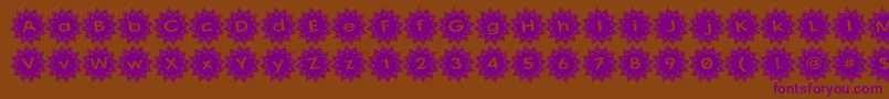 StargitVer2-Schriftart – Violette Schriften auf braunem Hintergrund