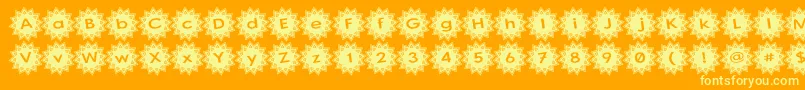 StargitVer2-Schriftart – Gelbe Schriften auf orangefarbenem Hintergrund