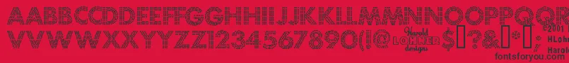 FortunaDot Font – Black Fonts on Red Background