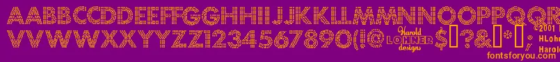 FortunaDot Font – Orange Fonts on Purple Background