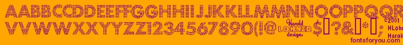 Шрифт FortunaDot – фиолетовые шрифты на оранжевом фоне