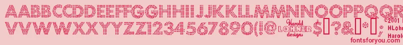 FortunaDot Font – Red Fonts on Pink Background