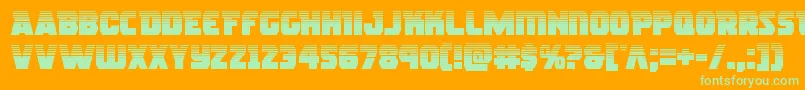 Rogueherohalf Font – Green Fonts on Orange Background