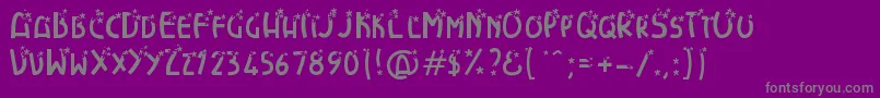 Flowerexplosion-fontti – harmaat kirjasimet violetilla taustalla