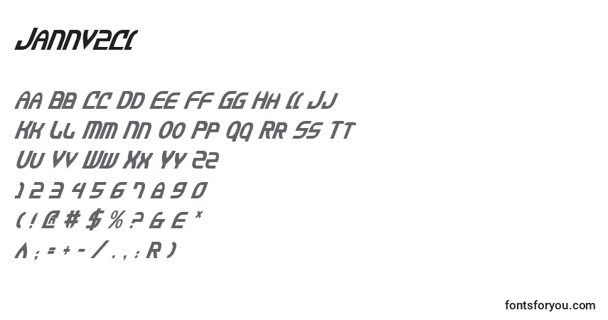 A fonte Jannv2ci – alfabeto, números, caracteres especiais