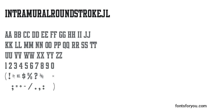Czcionka IntramuralRoundstrokeJl – alfabet, cyfry, specjalne znaki